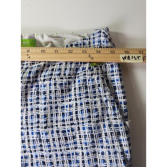 SWING CONTROL Blue White Geometric Active Mid-Rise Golf Capris Pants SZ 6 - Picture 6 of 10